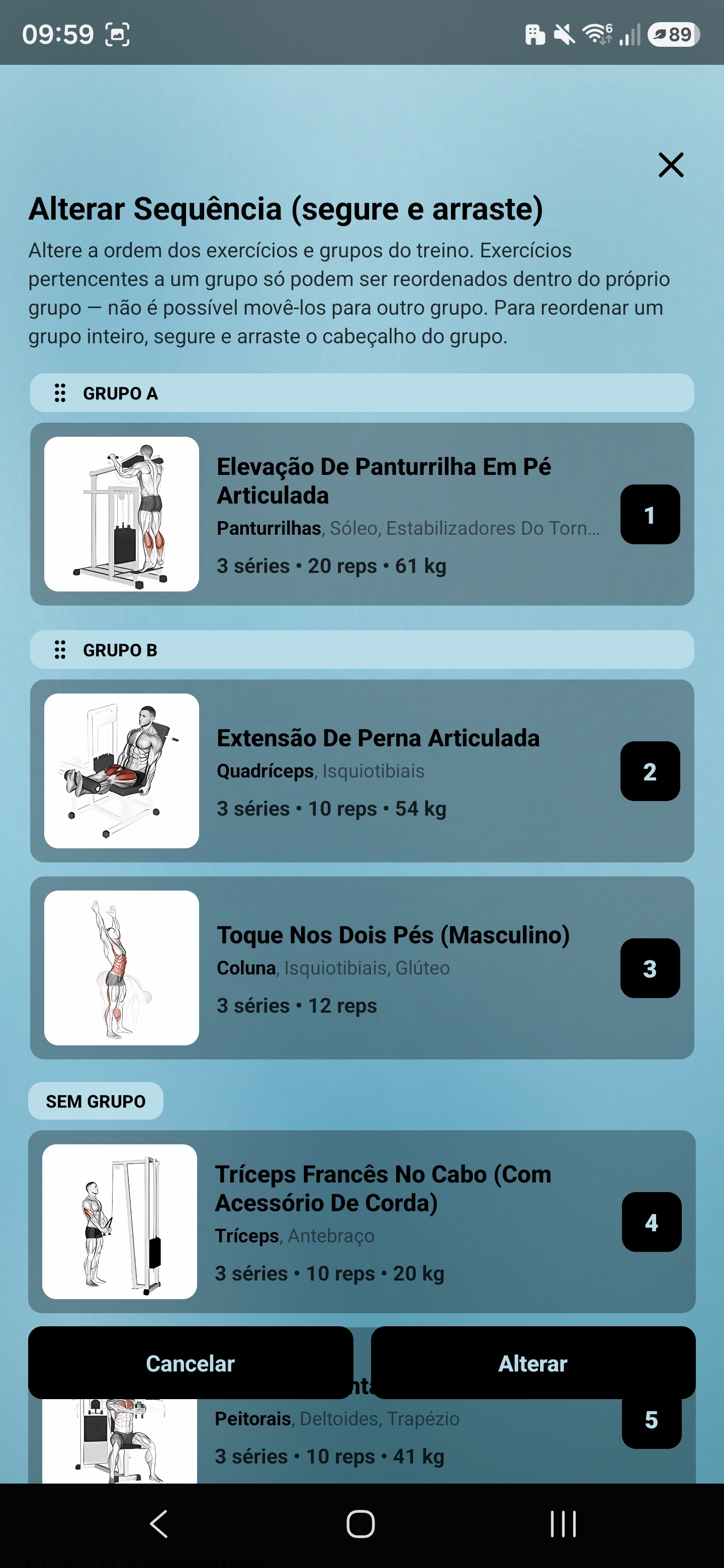 Sequência por arrastar